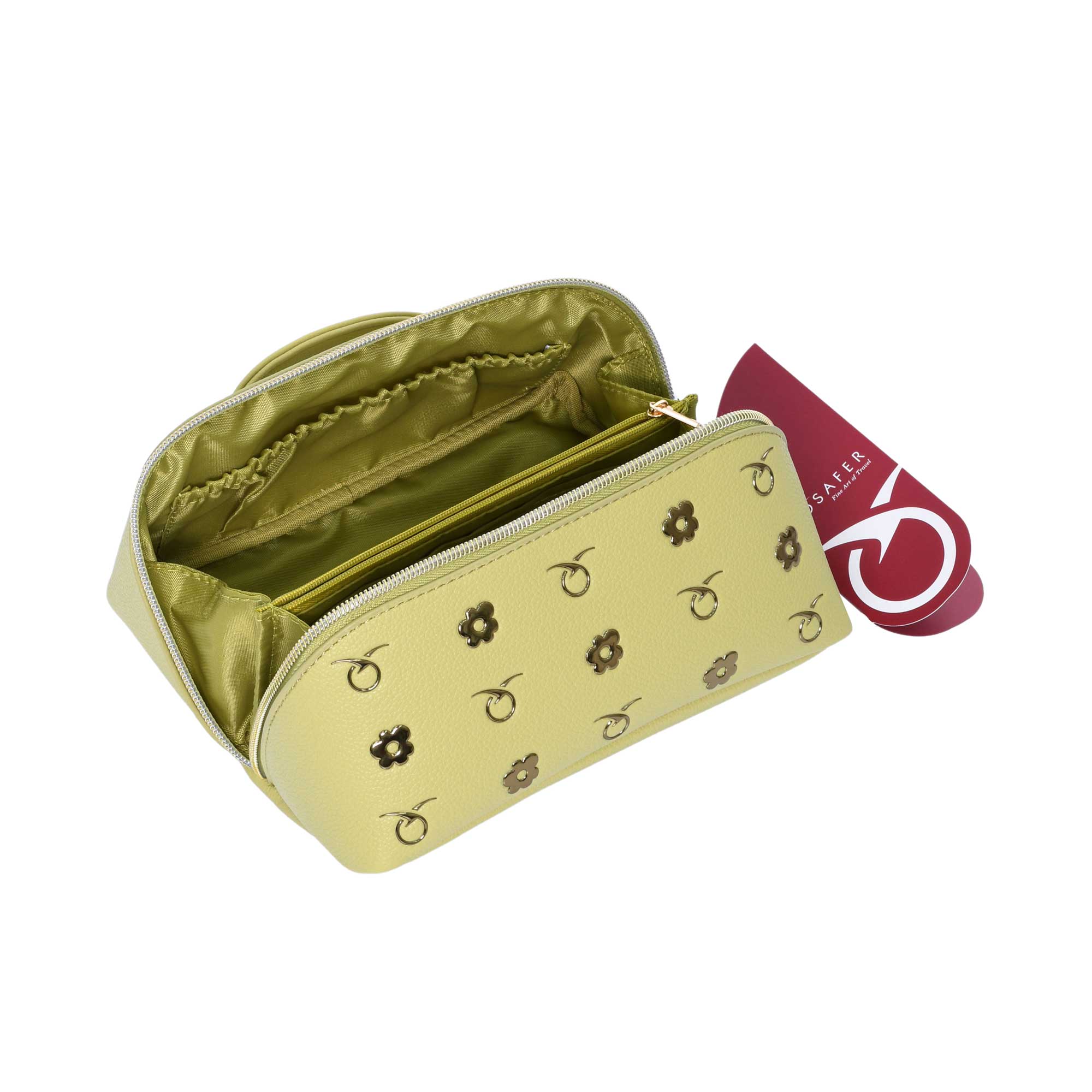 Mosafer Women's Dahlia Light Green Cosmetic Bag Mosafer Women's Dahlia Light Green Cosmetic Bag