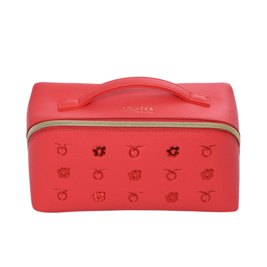 Mosafer Women's Dahlia Coral Pink Cosmetic Bag