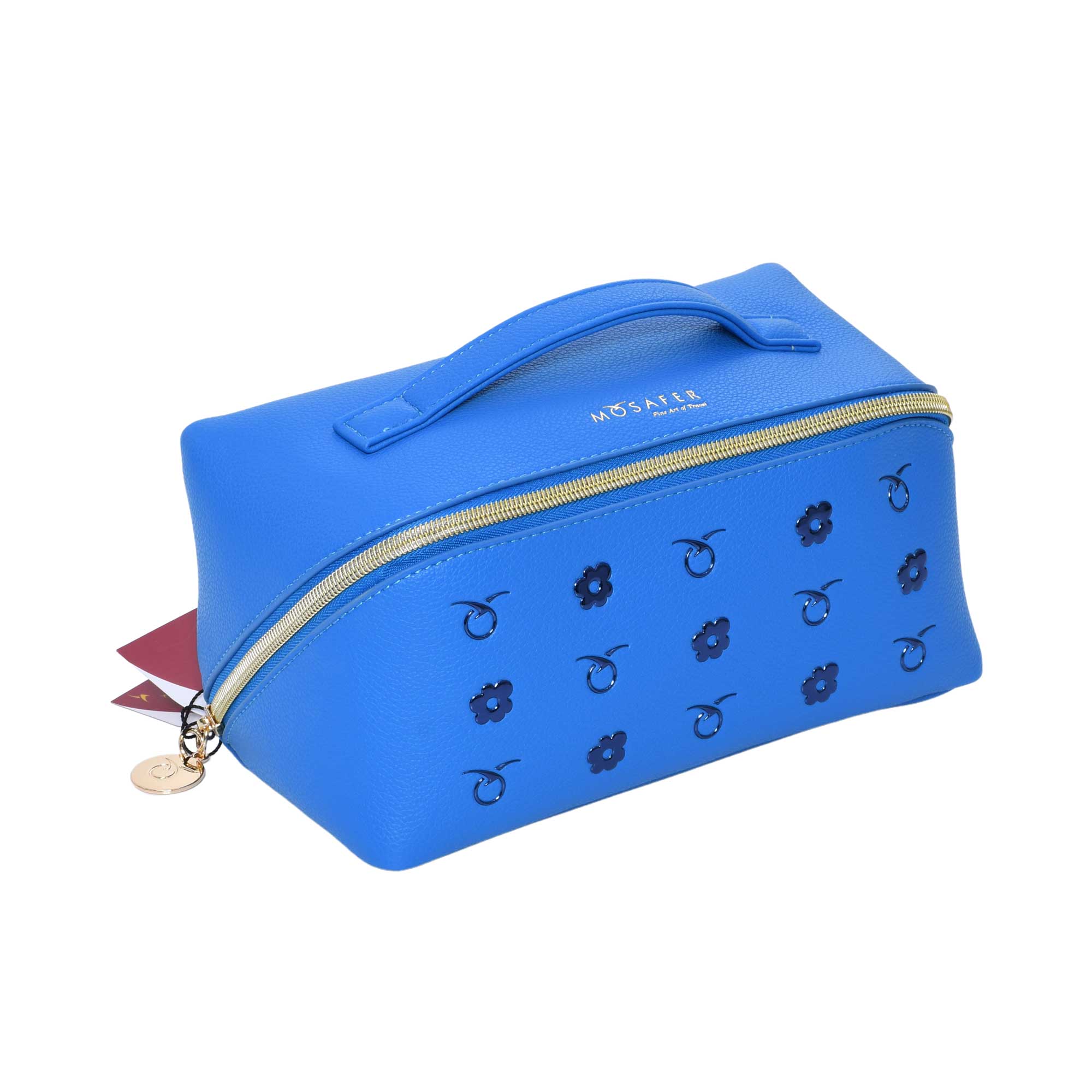 Mosafer Women's Dahlia Electric Blue Cosmetic Bag Mosafer Women's Dahlia Electric Blue Cosmetic Bag