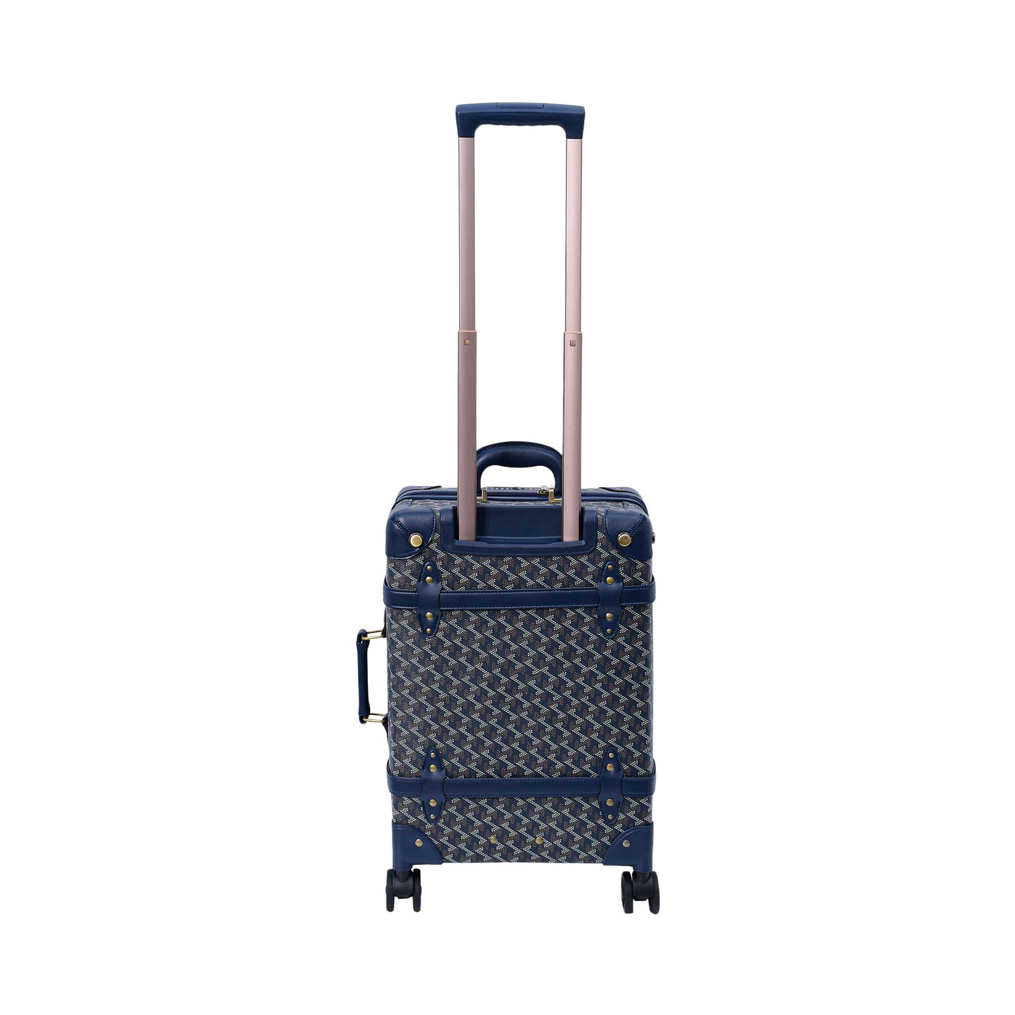 Mosafer Vintage Blue Small Checked Luggage Mosafer Vintage Blue Small Checked Luggage