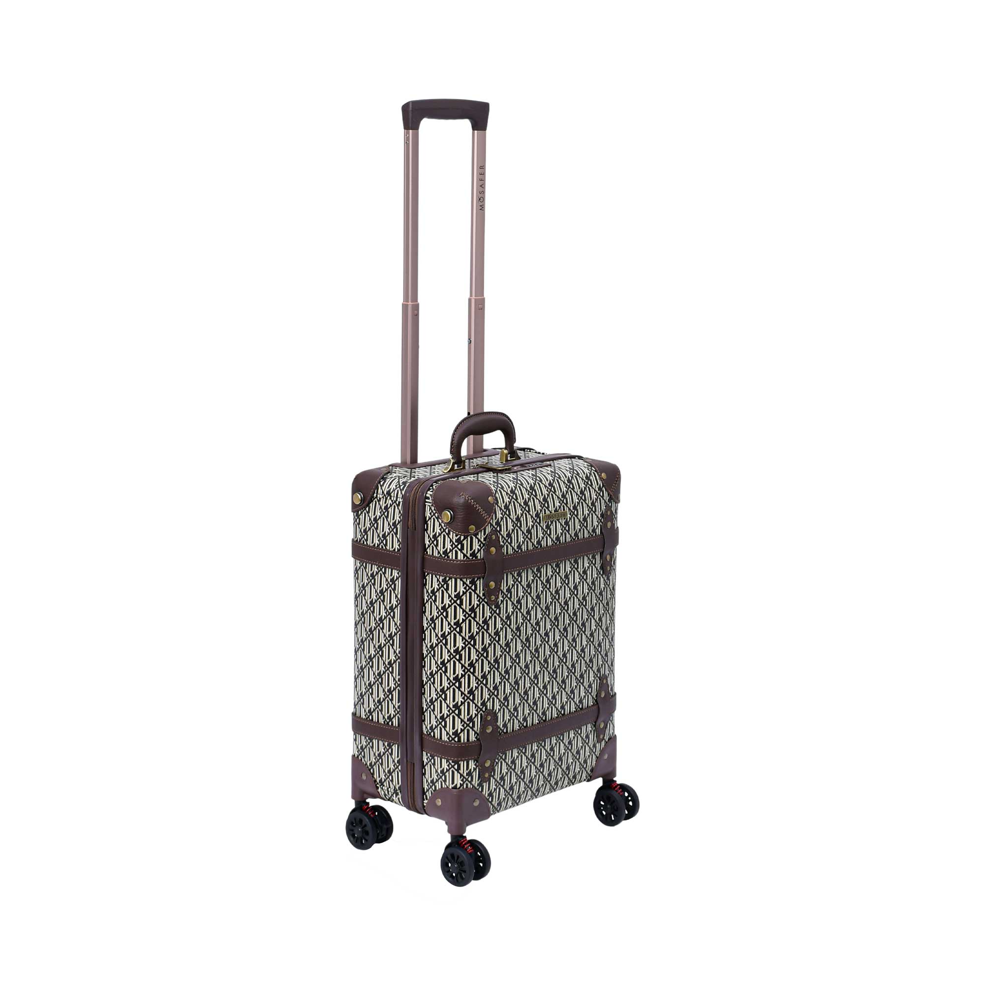 Mosafer Vintage  Brown Checked Luggage Mosafer Vintage  Brown Checked Luggage