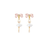 Les Nereides White Tutu And Pink Bow Mini Ballerina Earrings Les Nereides White Tutu And Pink Bow Mini Ballerina Earrings