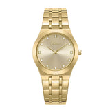 Police Allure Ladies Round Gold Dial with Crystal Accents Gold Analog Watch