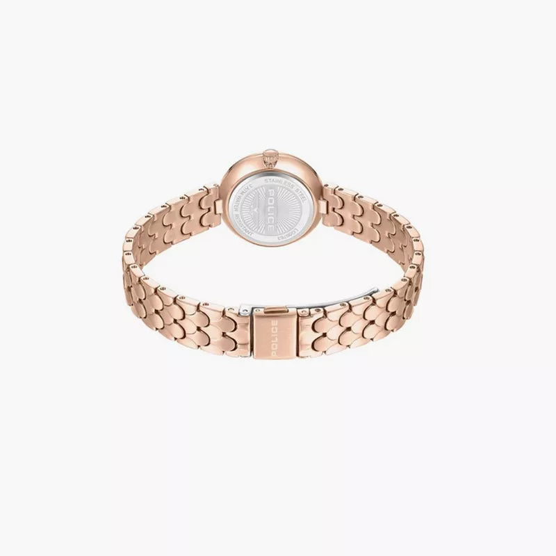 Police Ophidia Ladies Green MOP Dial Gold Rose Stainless Steel Watch