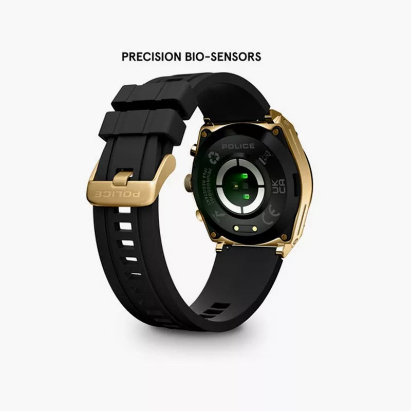Police My Avatar Gents 45MM Black Smart Watch With Silicone Strap