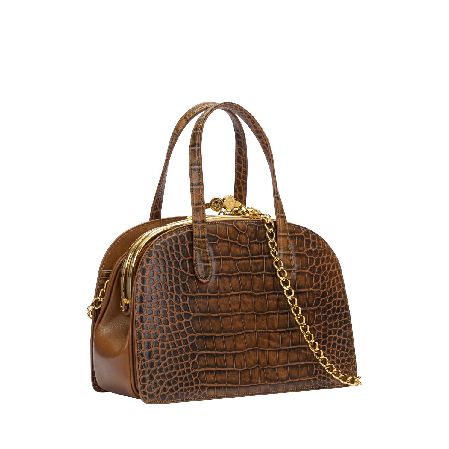 Orlandi Valentino Women's Rhea Embossed Dome Top Handle Hand Bag