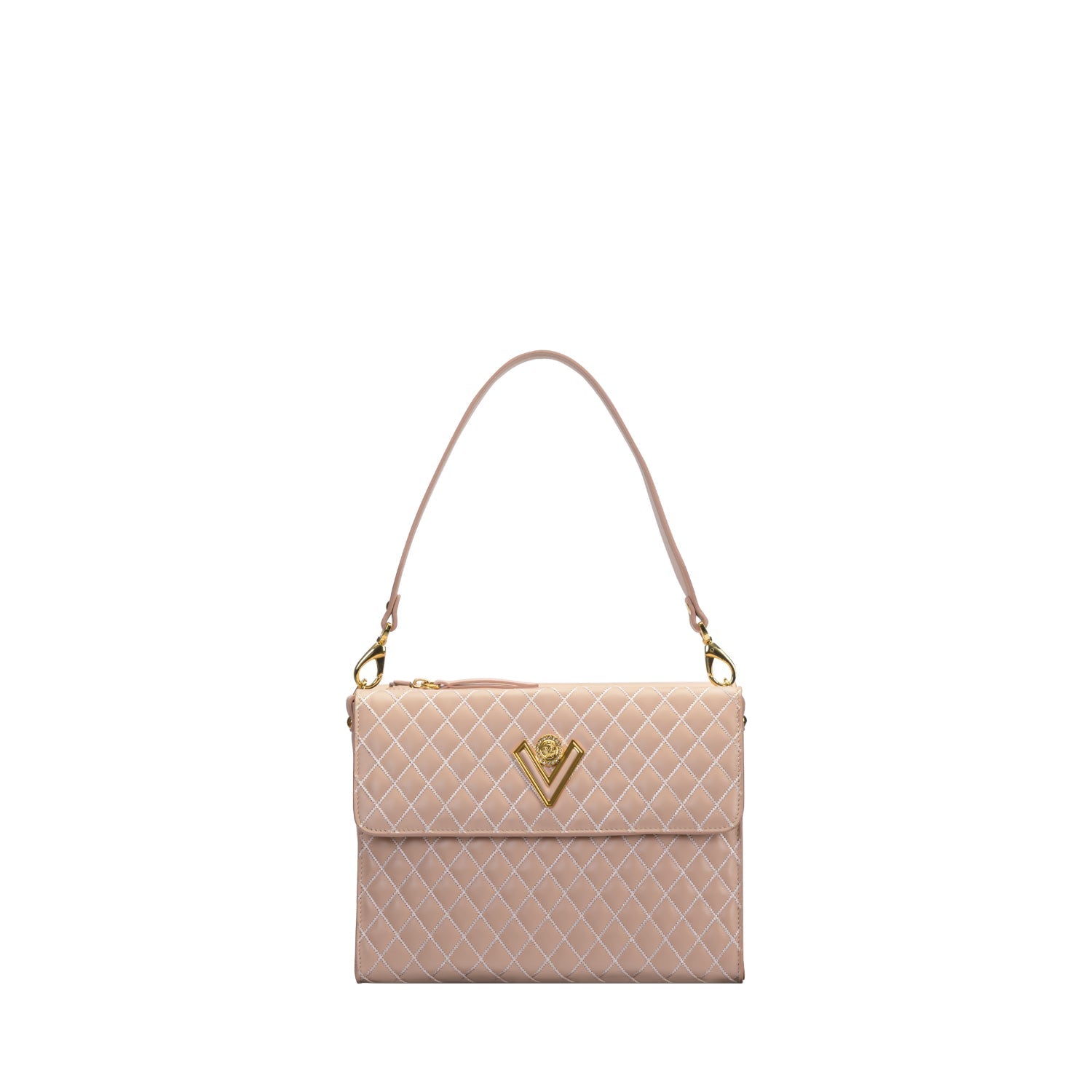 Orlandi Valentino Women's Quilted Suede Hand Bag