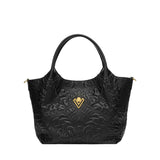 Orlandi Valentino Women's Soraya Black Embossed Leather Hand Bag