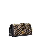 Orlandi Valentino Women's Quilted Leather Shoulder Bag with Chain Strap