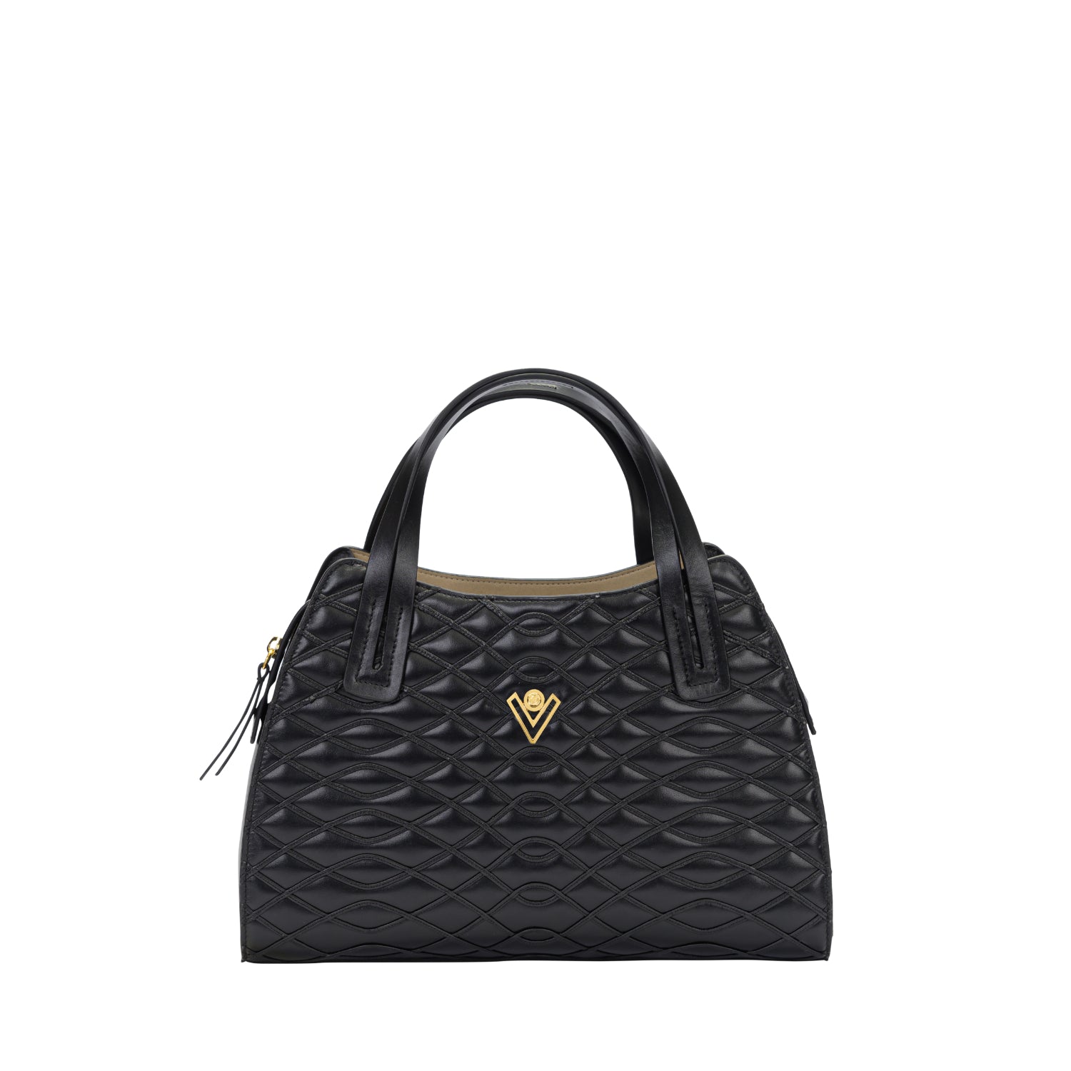Orlandi Valentino Women's Quilted Leather Top Handle Bag