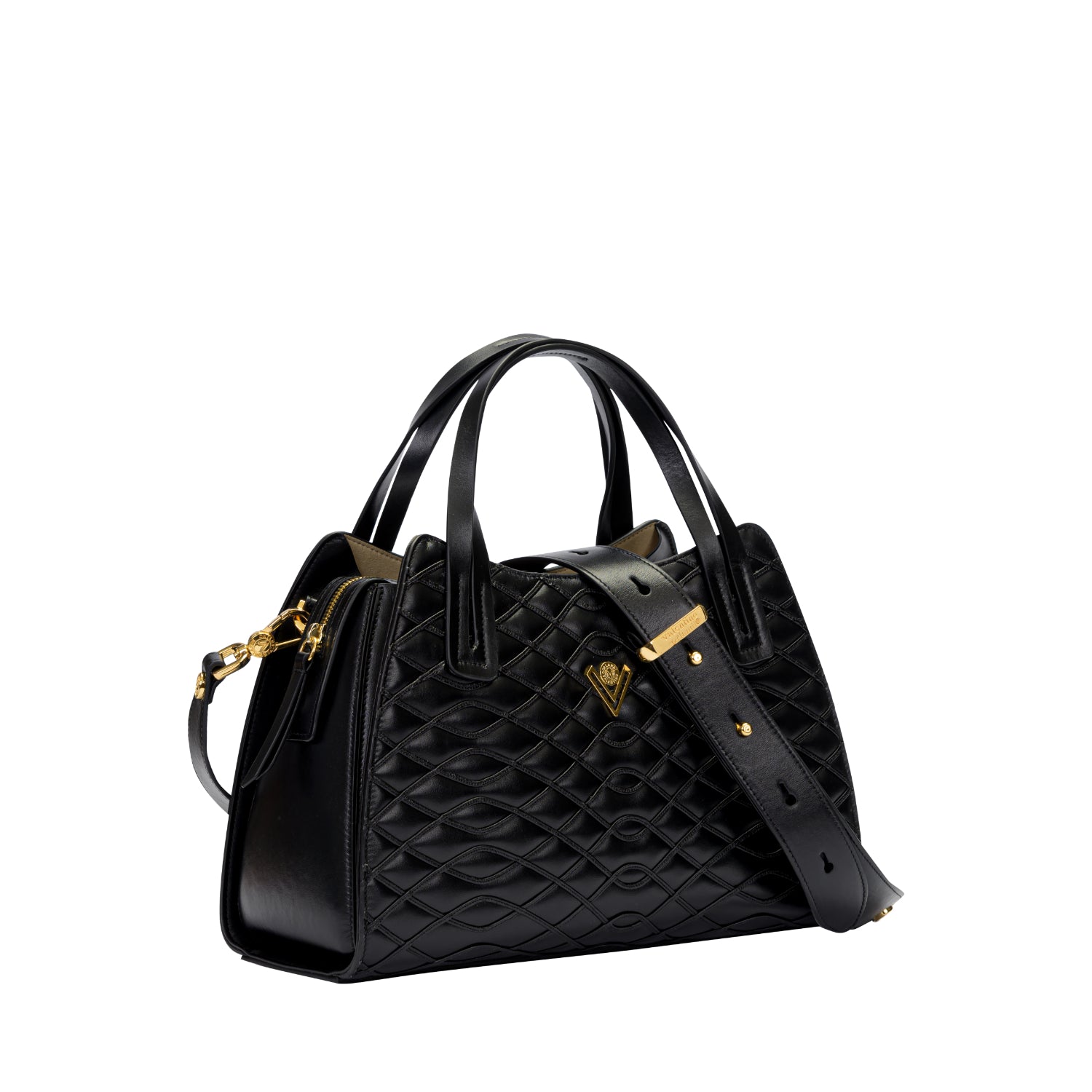Orlandi Valentino Women's Quilted Leather Top Handle Bag