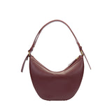 Orlandi Valentino Women's Wine Quilted Crescent Hand Bag