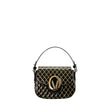 Orlandi Valentino Women's Jewel Black Quilted Patent Leather Hand Bag