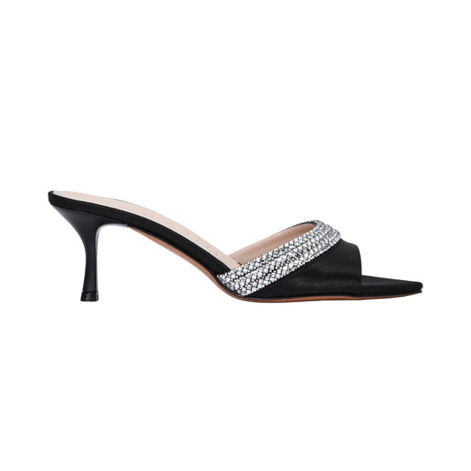 Albano Women's Crystal Embellished Mule Black Sandal