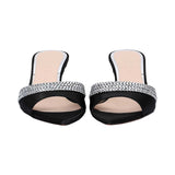 Albano Women's Crystal Embellished Mule Black Sandal