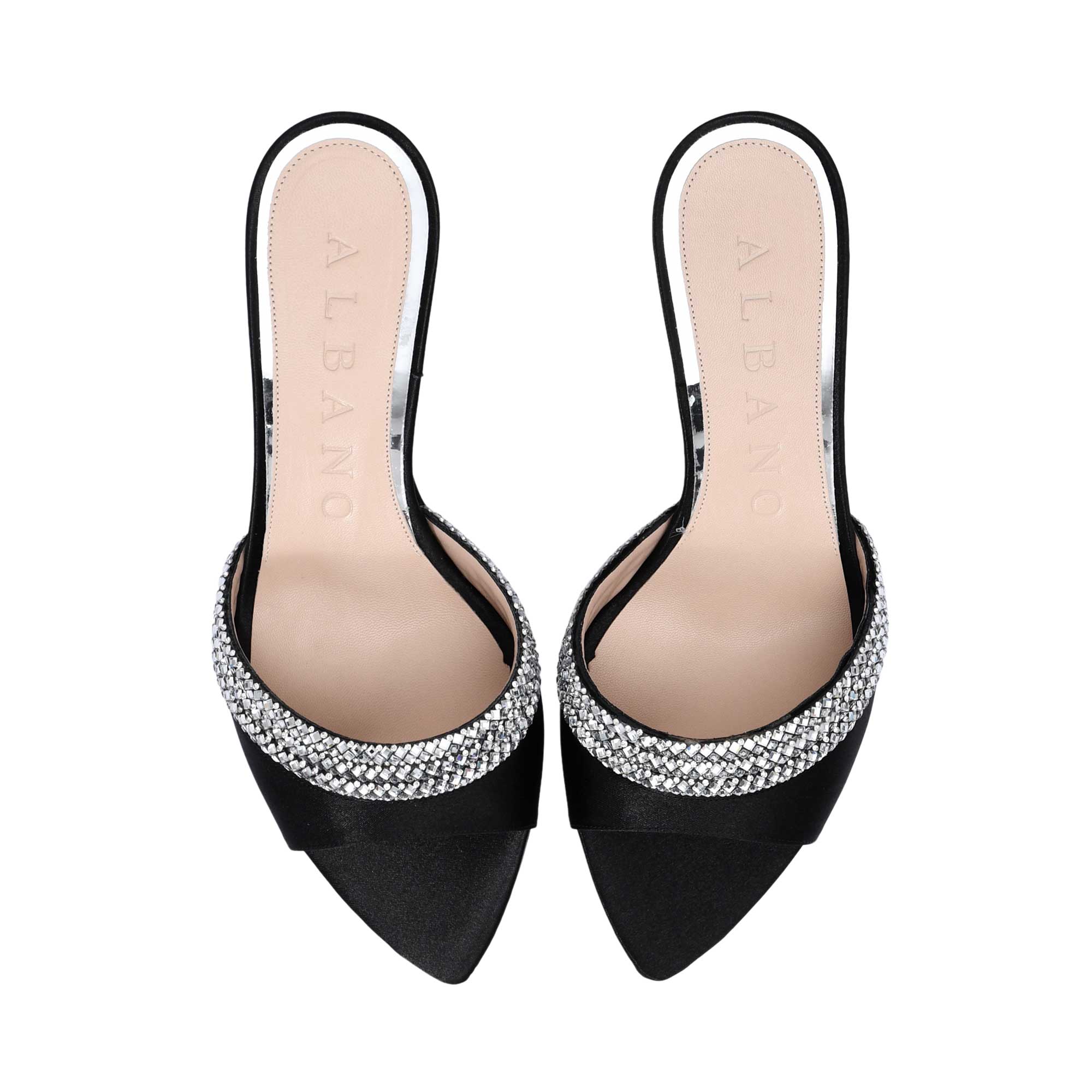 Albano Women's Crystal Embellished Mule Black Sandal
