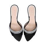 Albano Women's Crystal Embellished Mule Black Sandal