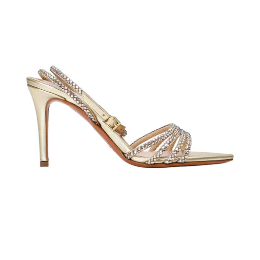 Albano Women's Gold Crystal-Embellished Heeled Sandal