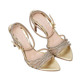 Albano Women's Gold Crystal-Embellished Heeled Sandal