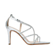 Albano Women's Silver Crystal-Strap Pointed Heel Sandal