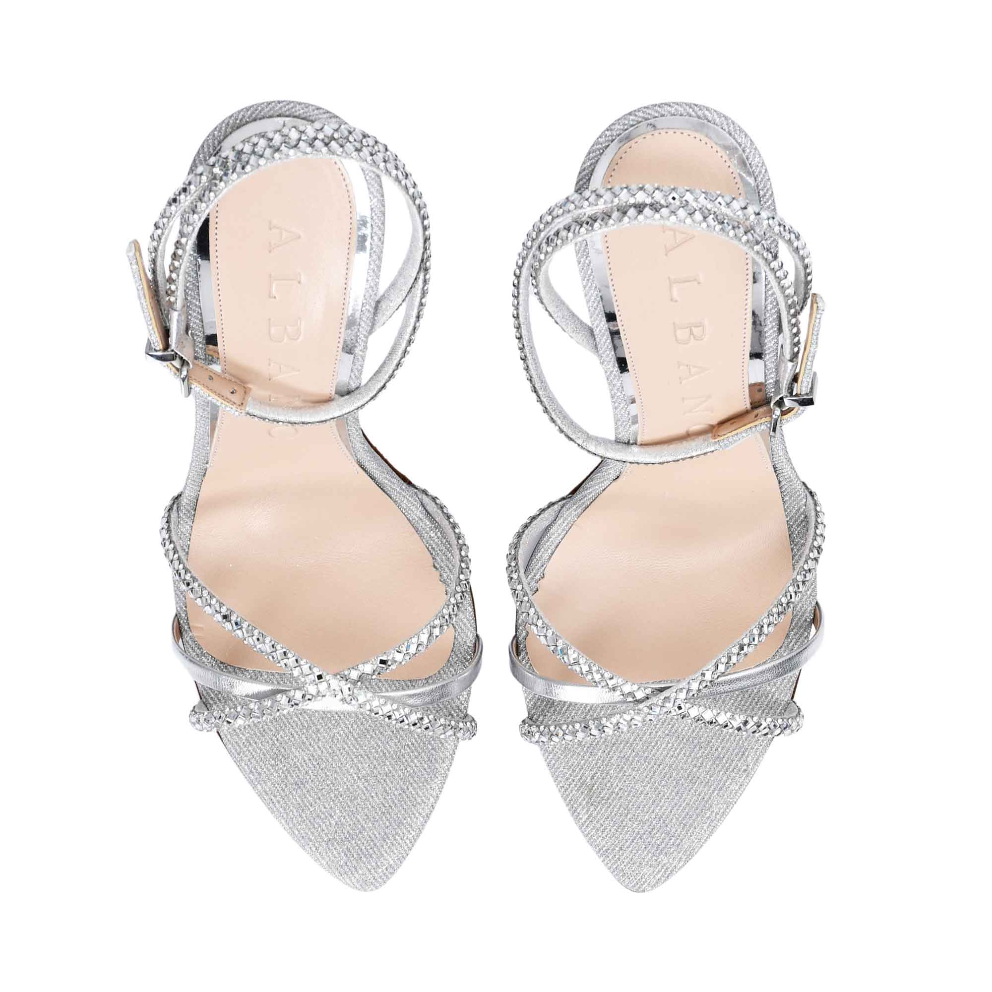 Albano Women's Patent Leather Crystal-Toe Heeled Sandal