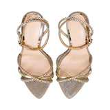 Albano Women's Patent Leather Crystal-Toe Heeled Sandal