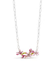 Les Nereides Magnolia Flowers Silver Statement Necklace