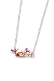Les Nereides Magnolia Flowers Silver Statement Necklace