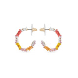 Les Nereides Daisy And Zinnia Crown Hoop Earrings