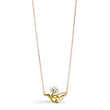 Les Nereides Fine Necklace With White And Green Daisy, Mother Of Pearl Bead And Carabiner