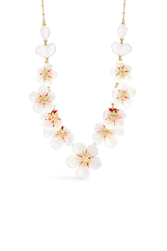 Les Nereides White Cherry Blossom Statement Necklace