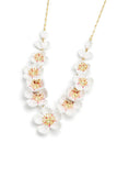Les Nereides White Cherry Blossom Statement Necklace