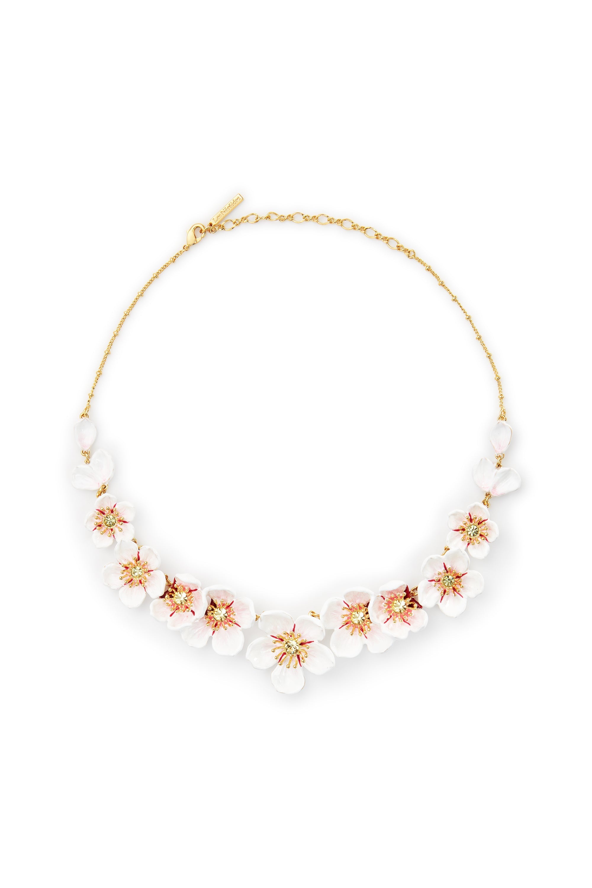 Les Nereides White Cherry Blossom Statement Necklace