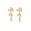 Les Nereides Golden Flower And Crystal Dangle Earrings