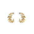 Les Nereides Golden Leaf Crown Hoop Earrings