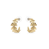 Les Nereides Golden Leaf Crown Hoop Earrings