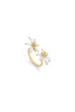 Les Nereides White Lily Flower Adjustable Gold-Plated Ring