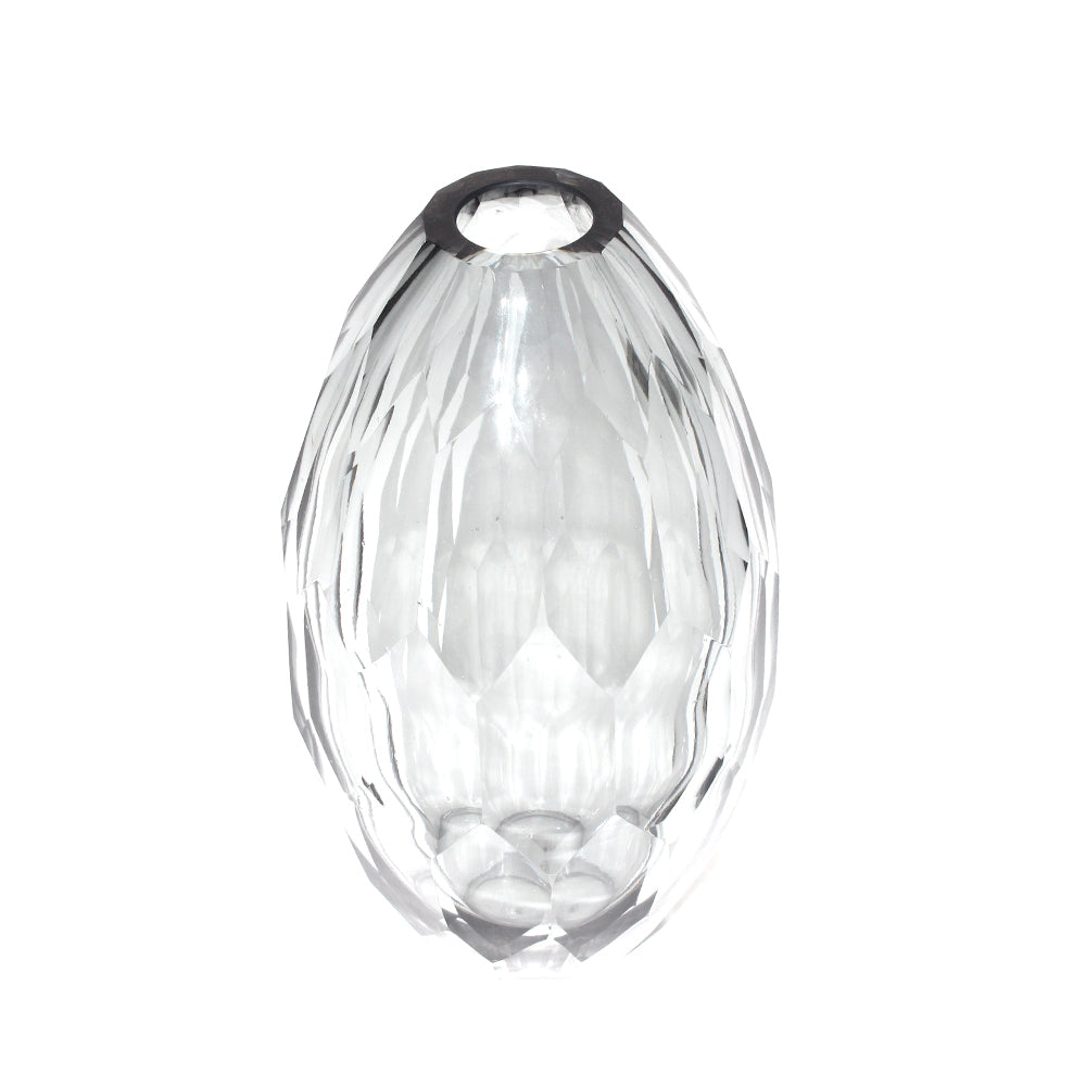 Balerina Engraved Glass Vase Grey
