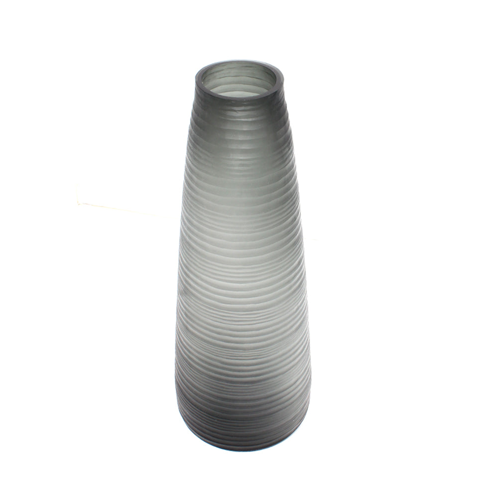 Balerina Engraved Big Glass Vase Grey