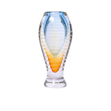 Casa Blu Sea Blue With Amber Small Ball Crystal Vase