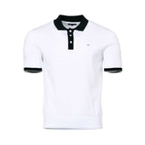 Eden Park Men's White Polo Shirt with Black Collar & Trim