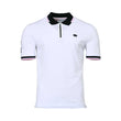 Eden Park Men's White Zip Polo Shirt with Black & Pink Trim