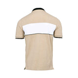Eden Park Men's Sand Beige Color Block Zip Polo Shirt