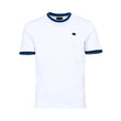 Eden Park Men's White T-Shirt with Navy Blue & Black Striped Trim