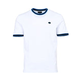 Eden Park Men's White T-Shirt with Navy Blue & Black Striped Trim