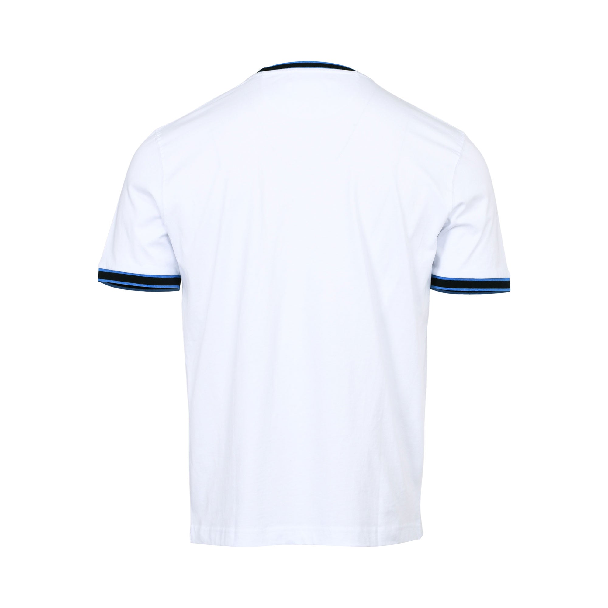 Eden Park Men's White T-Shirt with Navy Blue & Black Striped Trim