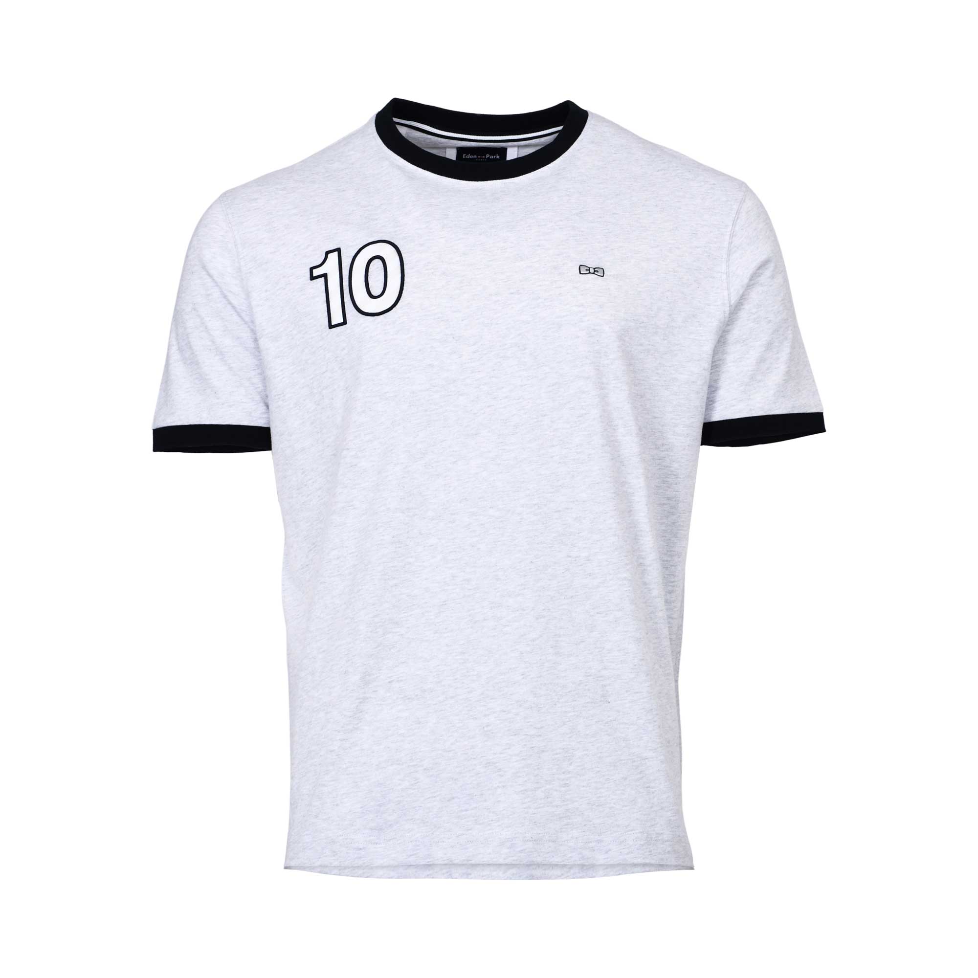 Eden Park Men's Grey Number 10 T-Shirt with Black Trim