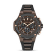 Cerruti 1881 Lucardo Gents Chronograph Brown IP Case Brown Dial Rose Gold Elements Two-Tone Silicone Strap Watch