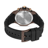 Cerruti 1881 Lucardo Gents Chronograph Brown IP Case Brown Dial Rose Gold Elements Two-Tone Silicone Strap Watch