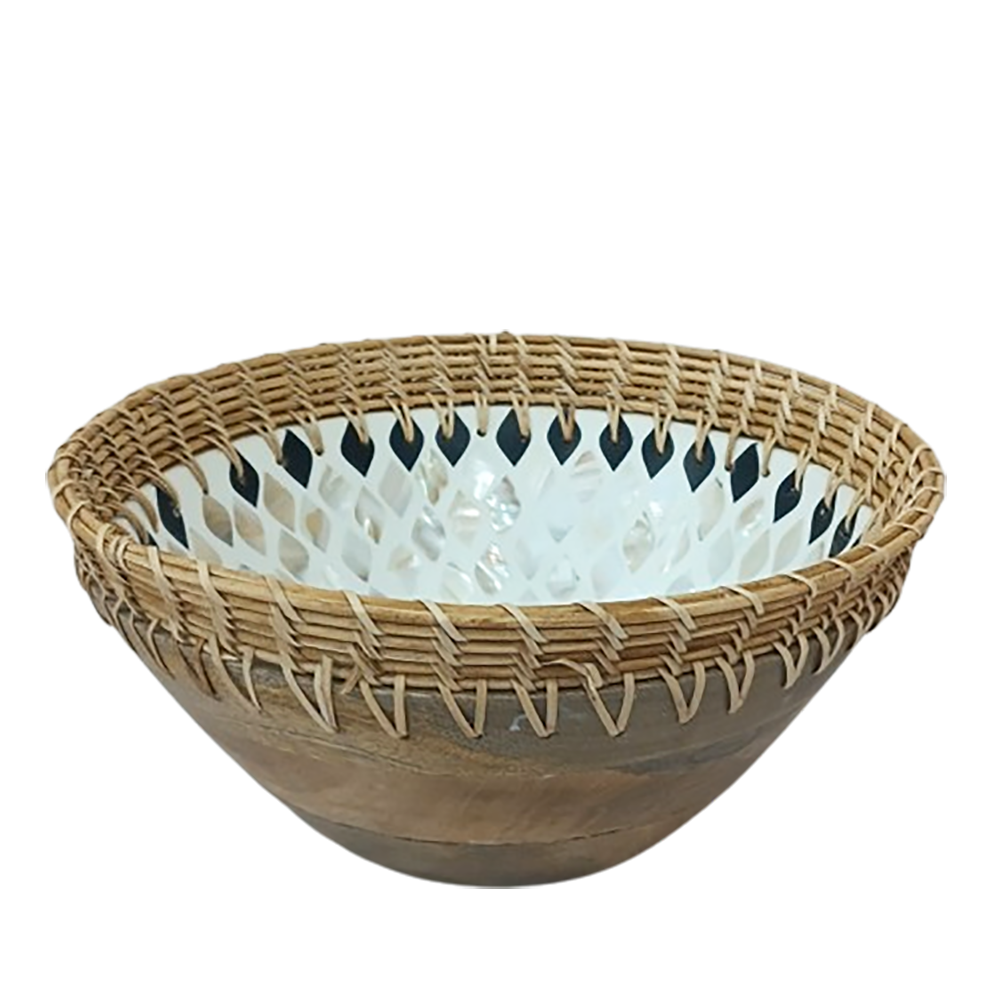 Van Deurs Danmark Bowl With Enamel & Cane 33x15 Cm